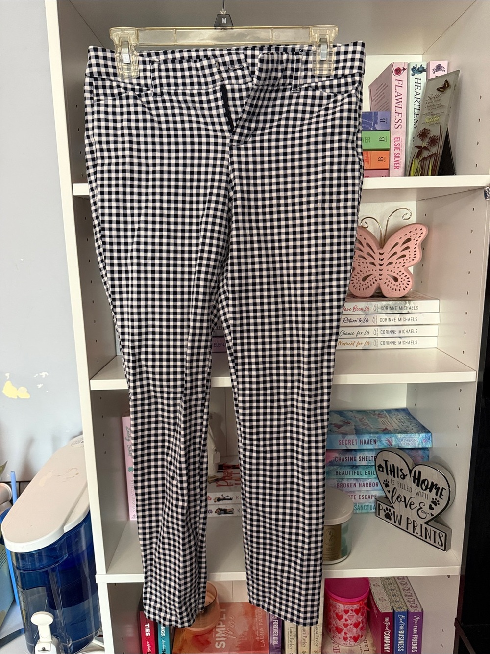 Old Navy Black and White Gingham Skinny Pants